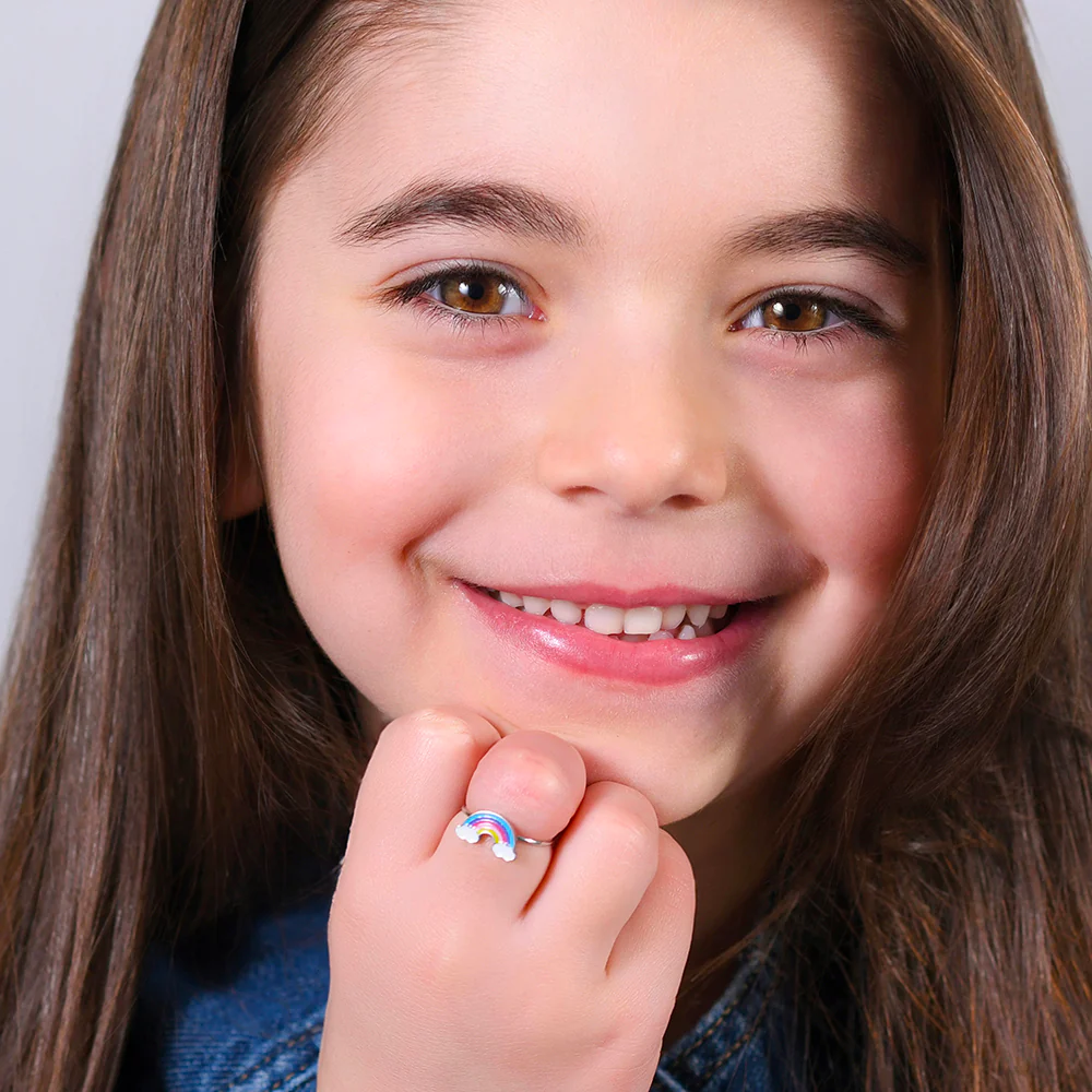 ANELLO BAMBINA IN ACCIAIO CON ARCOBALENO - Image 3