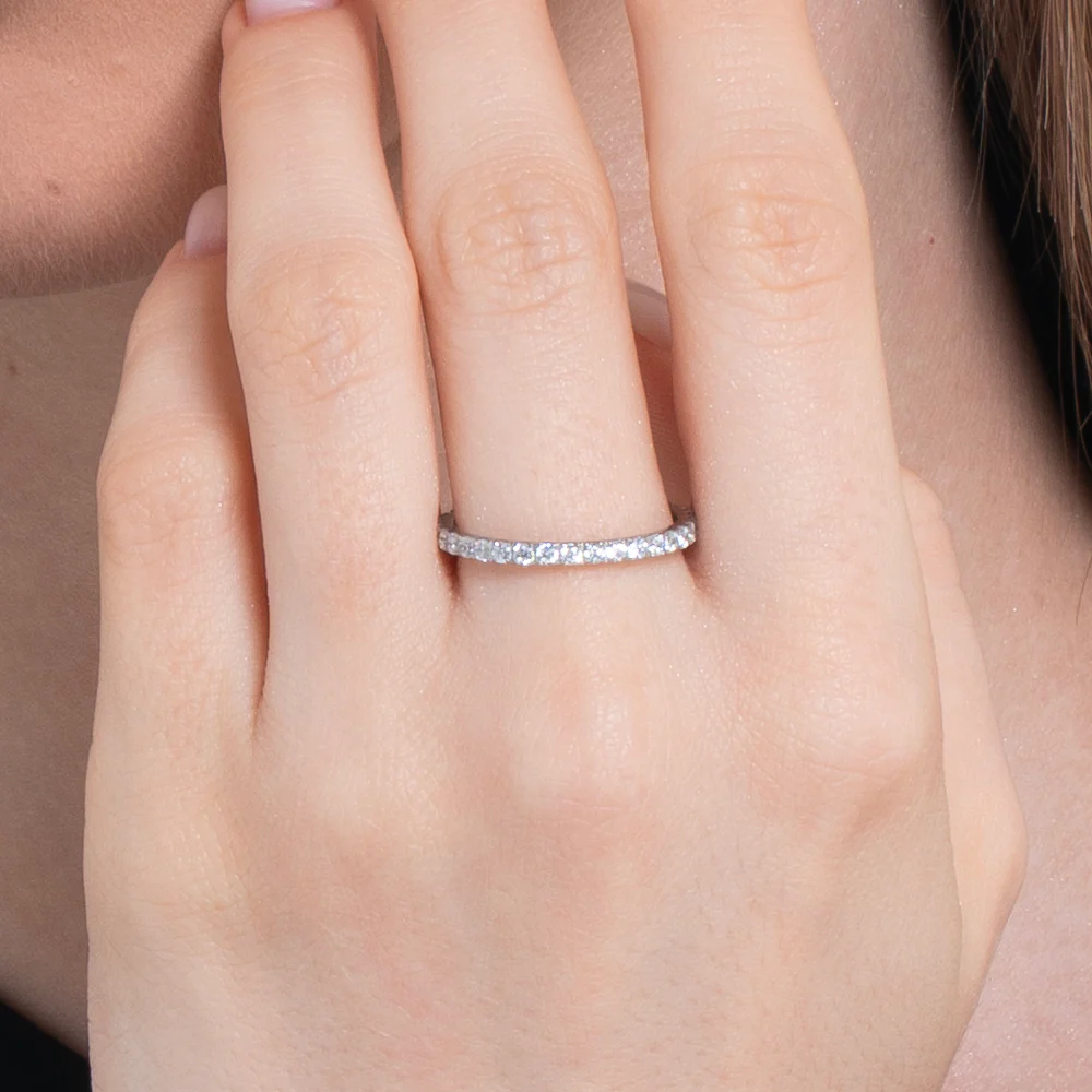 ANELLO DONNA IN ACCIAIO CON CRISTALLI BIANCHI - Image 2