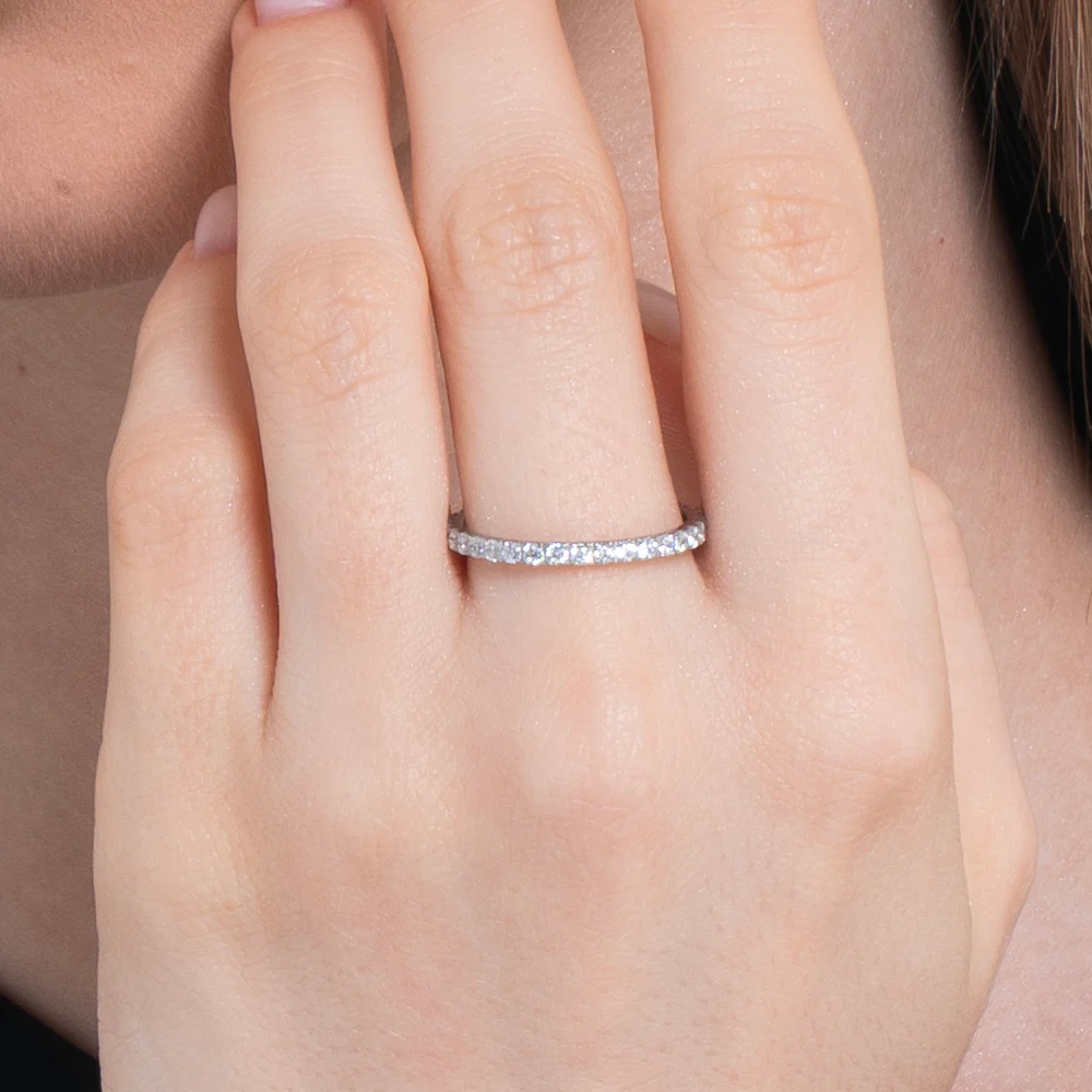 ANELLO DONNA IN ACCIAIO CON CRISTALLI BIANCHI - Image 2
