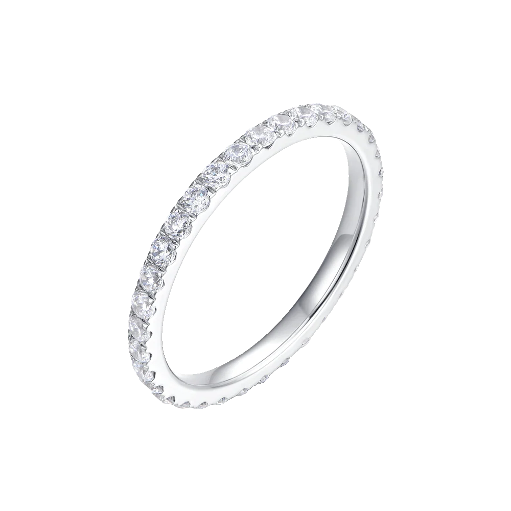 ANELLO DONNA IN ACCIAIO CON CRISTALLI BIANCHI
