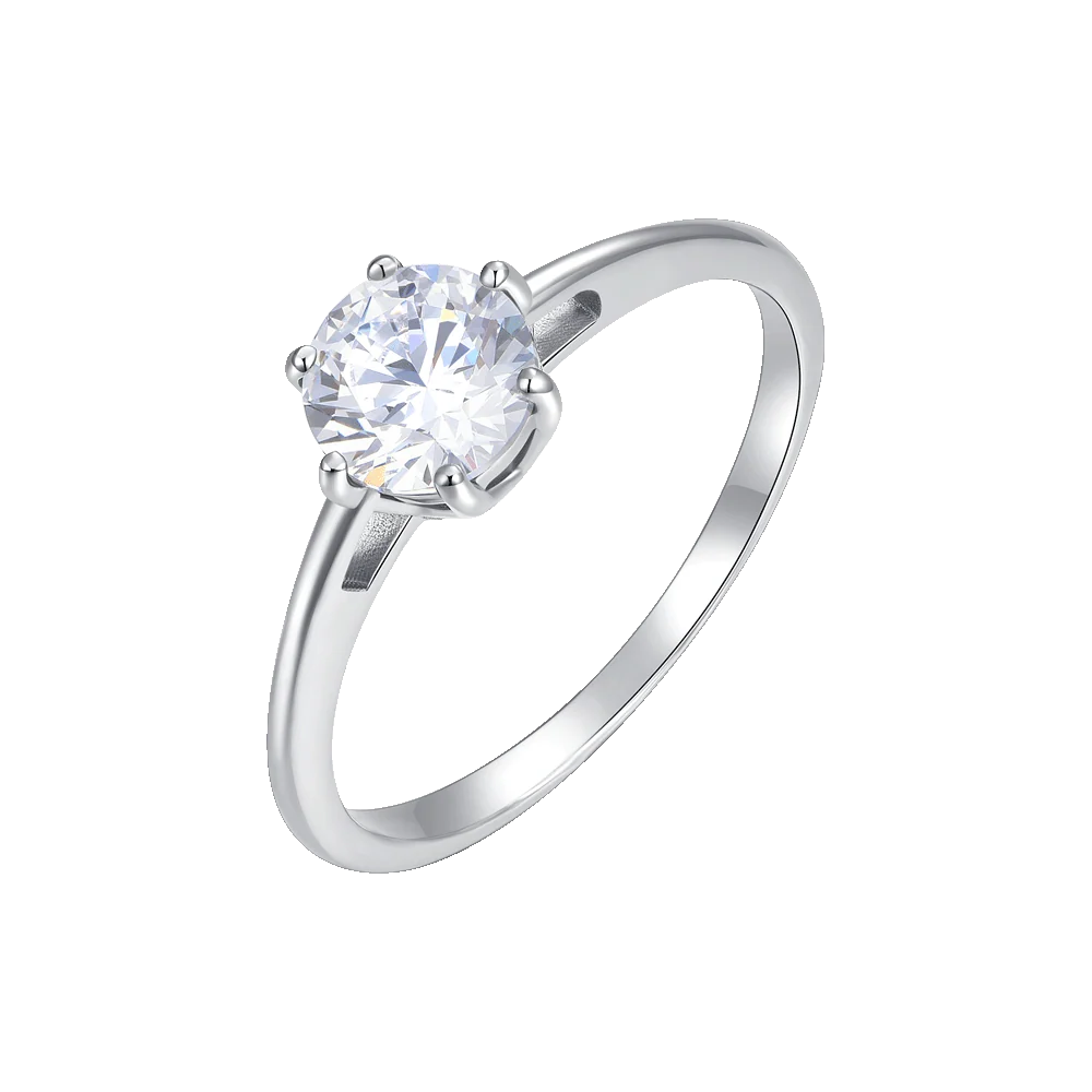 ANELLO DONNA IN ACCIAIO CON CRISTALLO BIANCO - TAGLIA 18