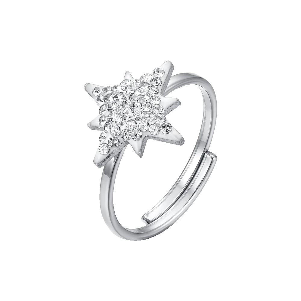 ANELLO DONNA IN ACCIAIO CON STELLA DI SISSI