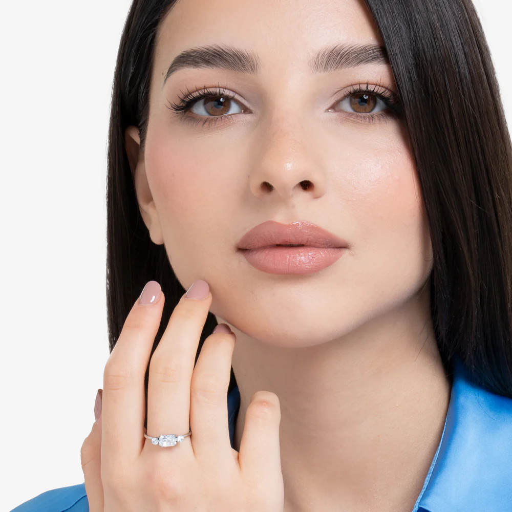 ANELLO DONNA IN ACCIAIO CON ZIRCONI BIANCHI - Image 3