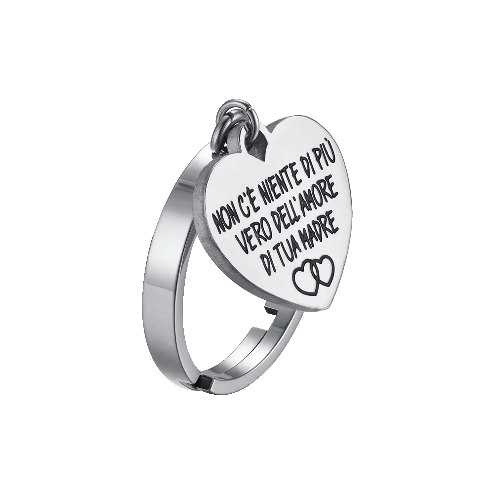 ANELLO DONNA IN ACCIAIO NON C'E' NIENTE DI PIù VERO DELL'AMORE DI TUA MADRE