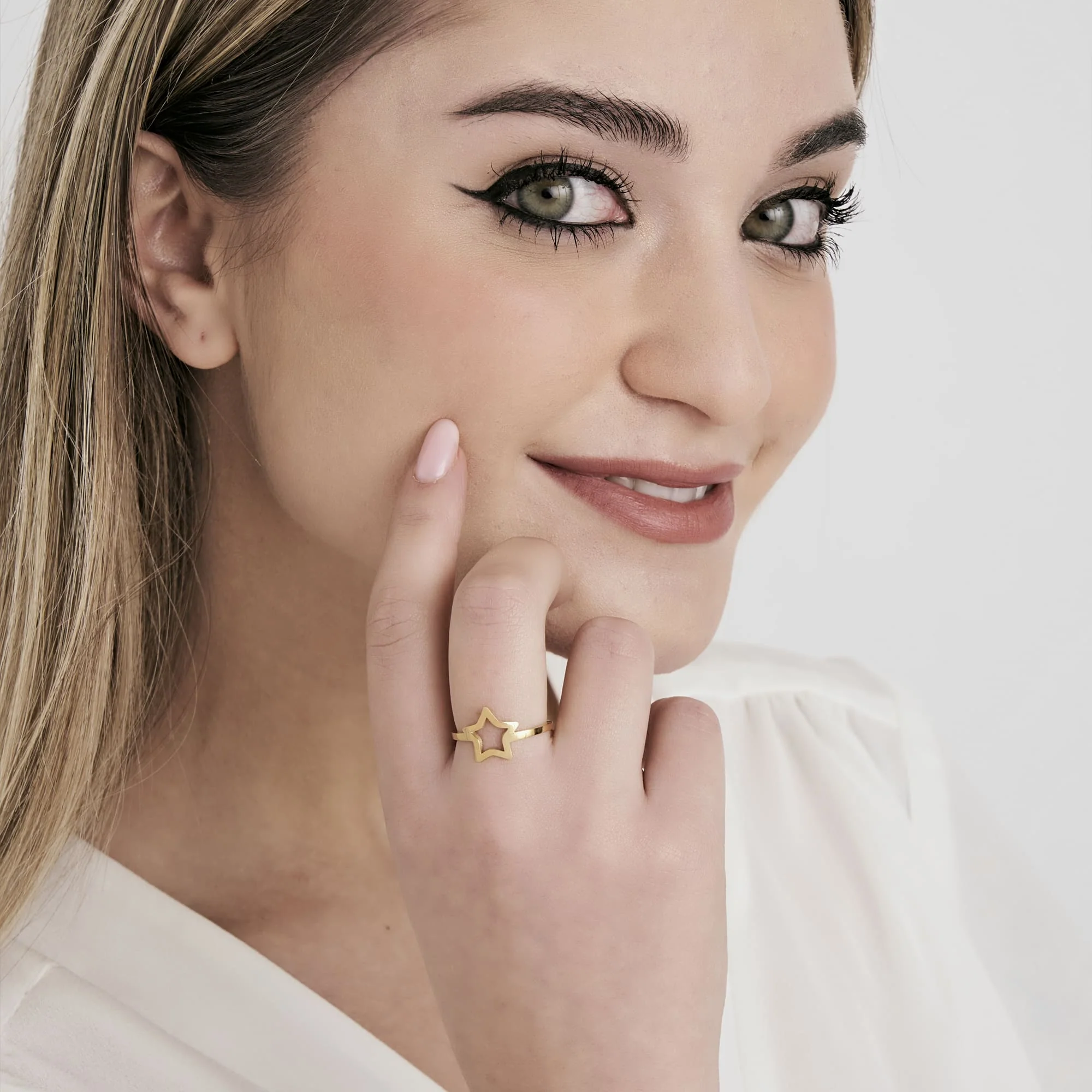 ANELLO DONNA IN ACCIAIO IP GOLD CON STELLA - Image 3