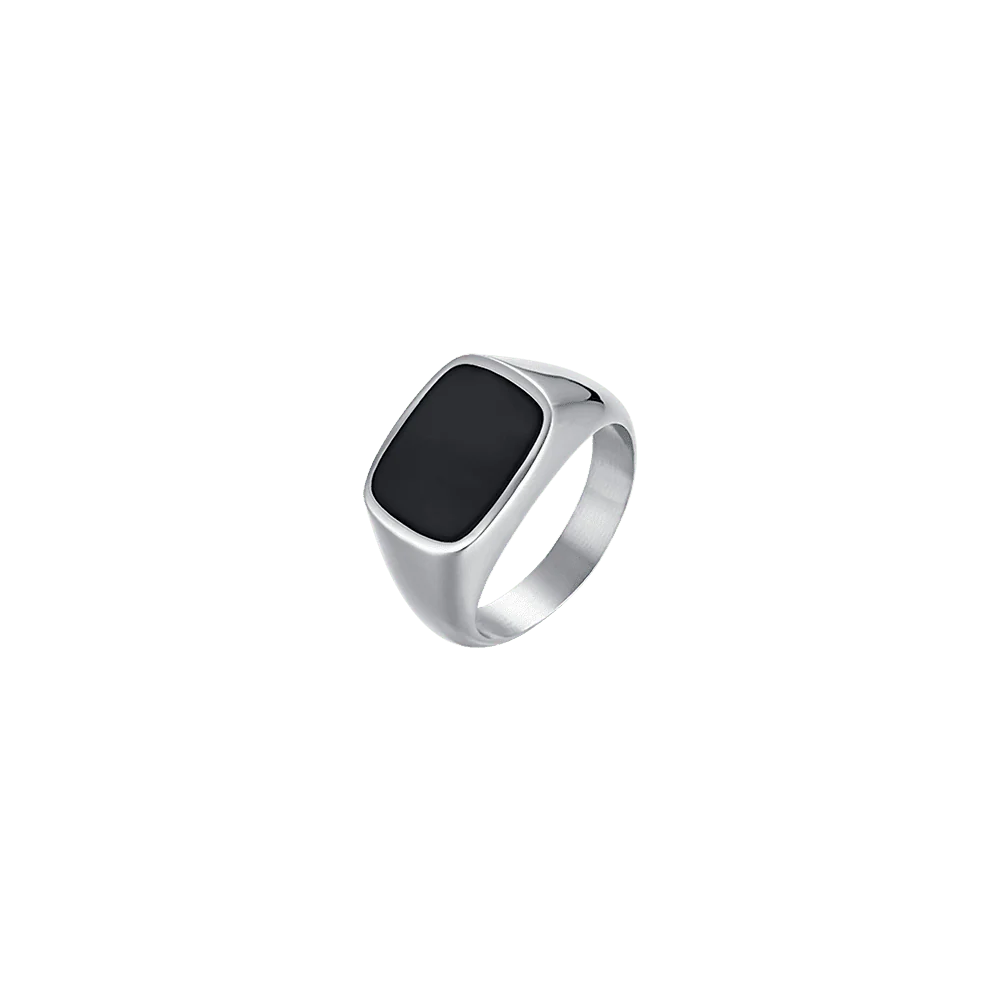 ANELLO UOMO SIGILLO IN ACCIAIO E IP NERO - Image 9