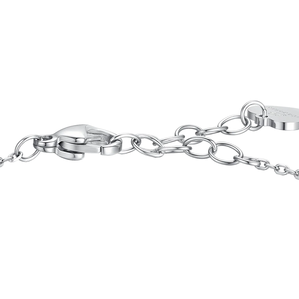 BRACCIALE BAMBINA IN ACCIAIO ANGELO CON ZIRCONE ROSA - Image 3
