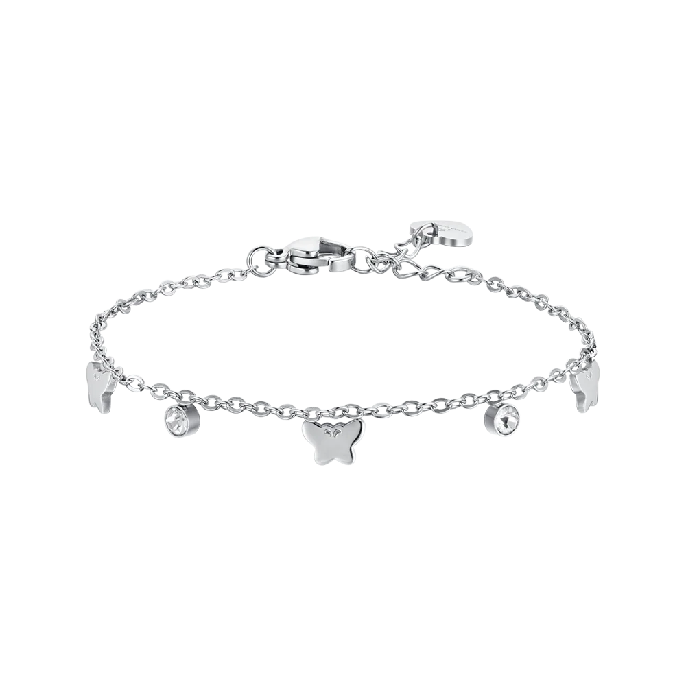 BRACCIALE BAMBINA IN ACCIAIO CON FARFALLE