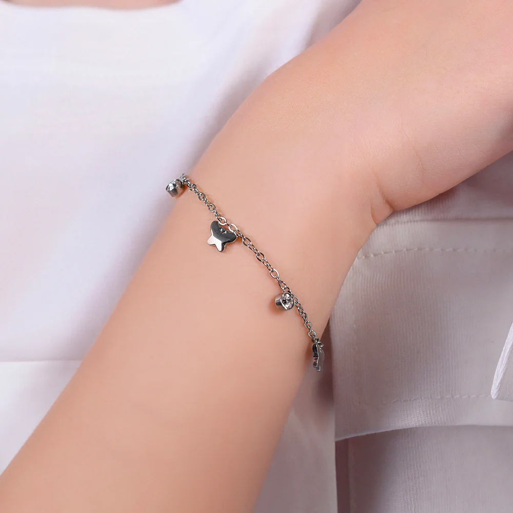 BRACCIALE BAMBINA IN ACCIAIO CON FARFALLE - Image 6