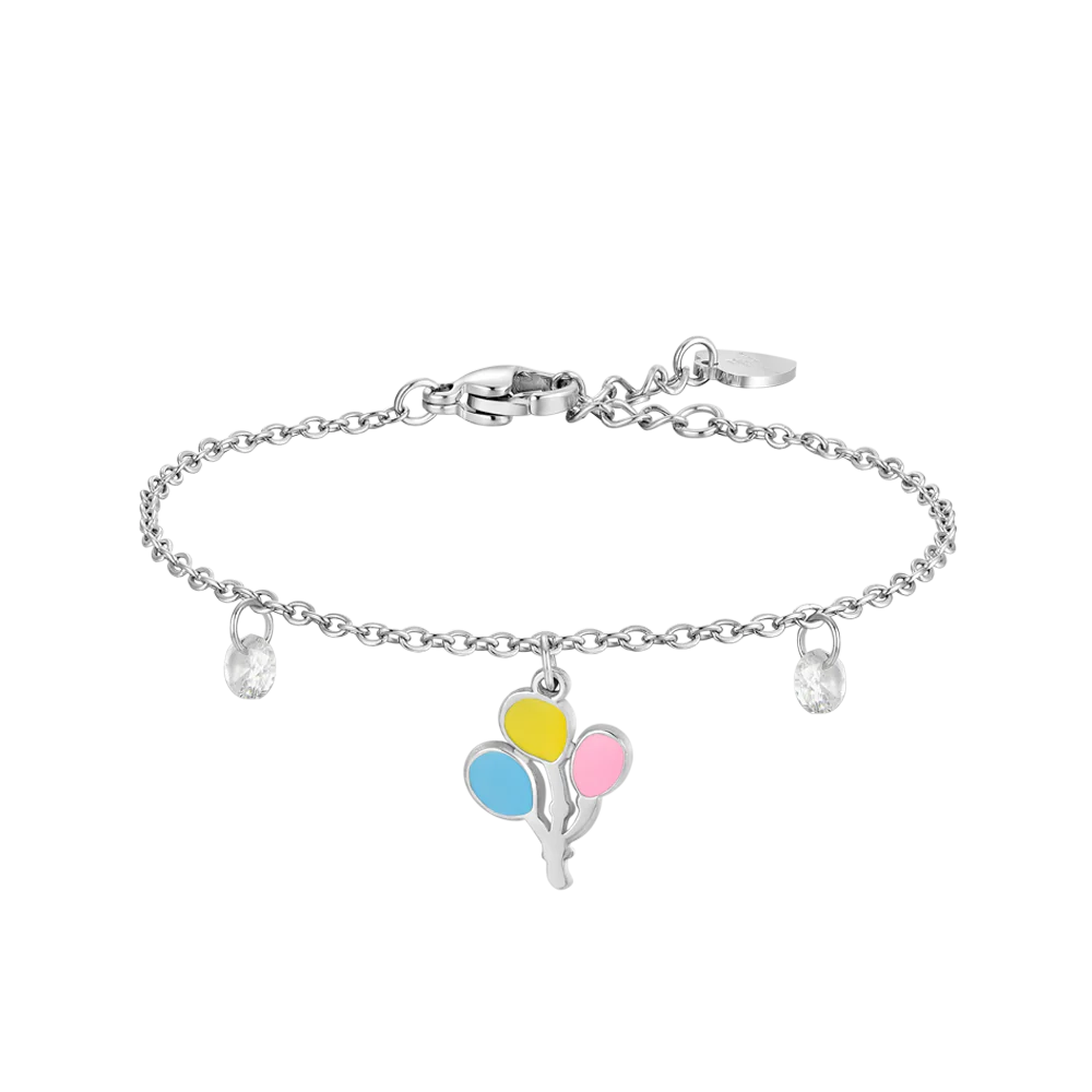 BRACCIALE BAMBINA IN ACCIAIO CON PALLONCINI