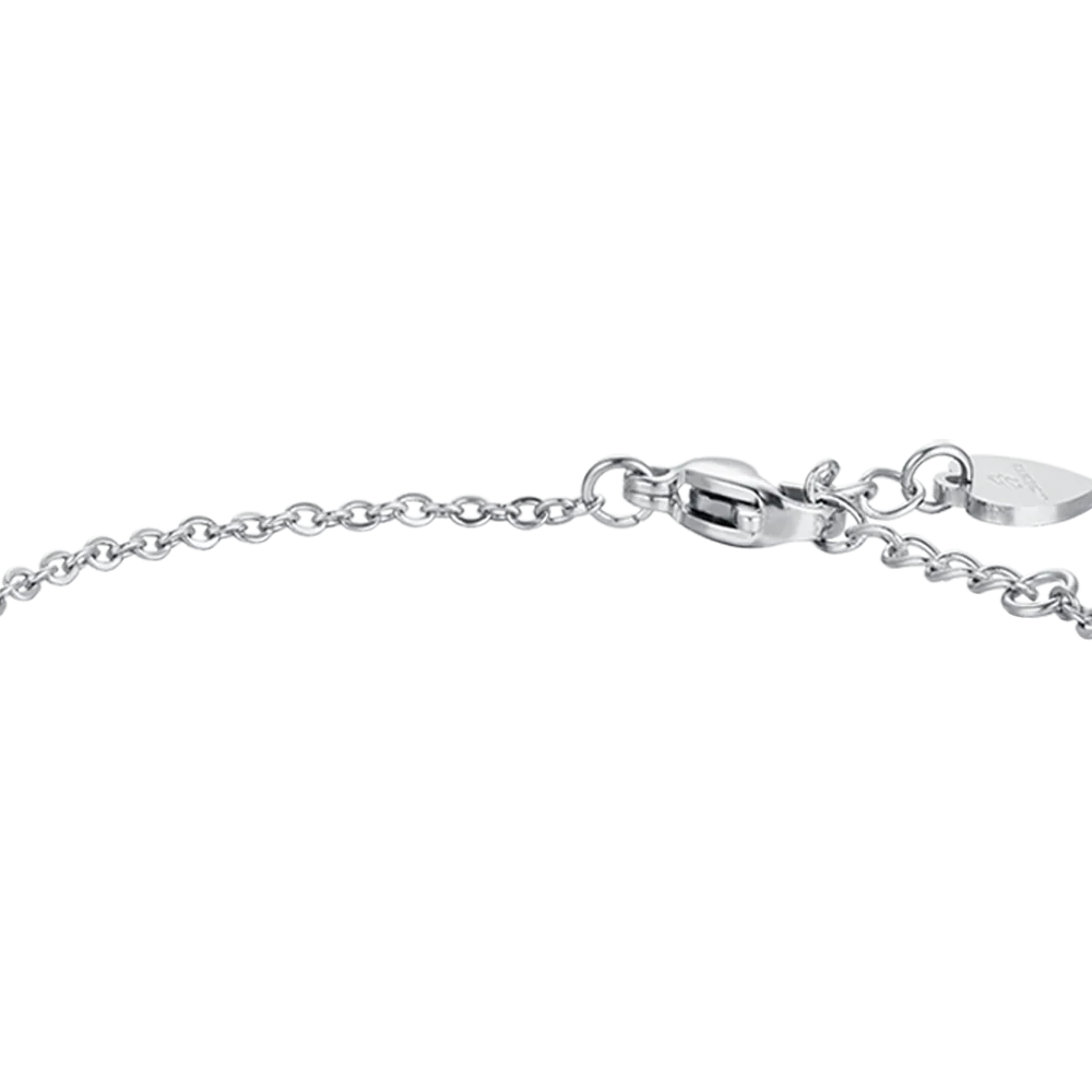 BRACCIALE BAMBINA IN ACCIAIO CON PIASTRA E CORONA CON CRISTALLI BIANCHI - Image 5