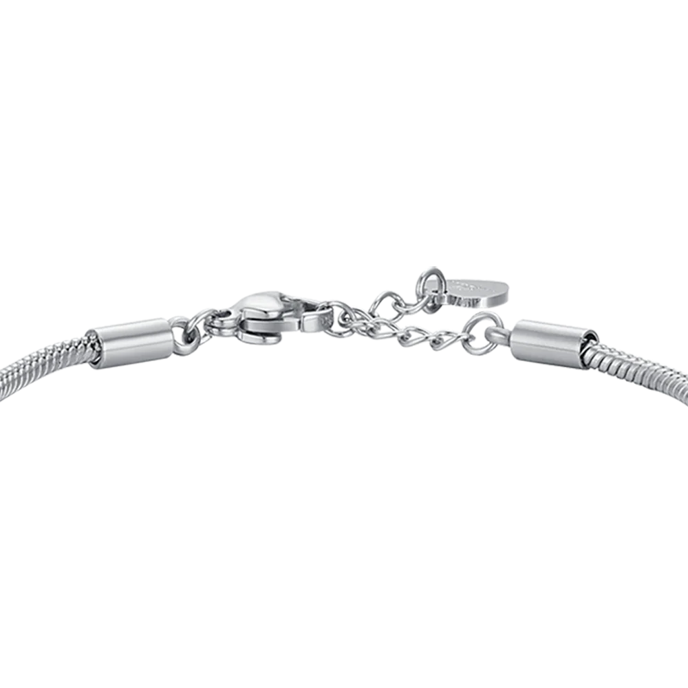 BRACCIALE BAMBINA IN ACCIAIO CON QUADRIFOGLIO CON CRISTALLI BIANCHI - Image 5