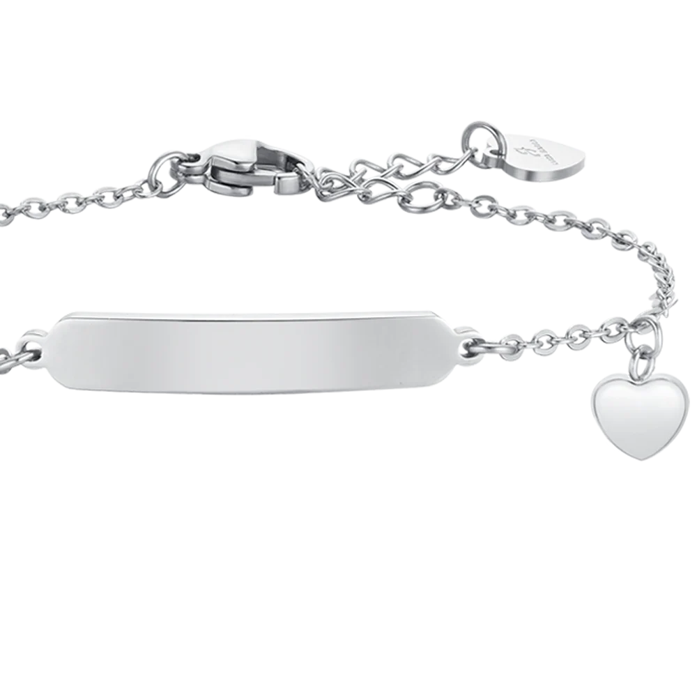 BRACCIALE BAMBINA IN ACCIAIO CUORI E PIASTRA - Image 4