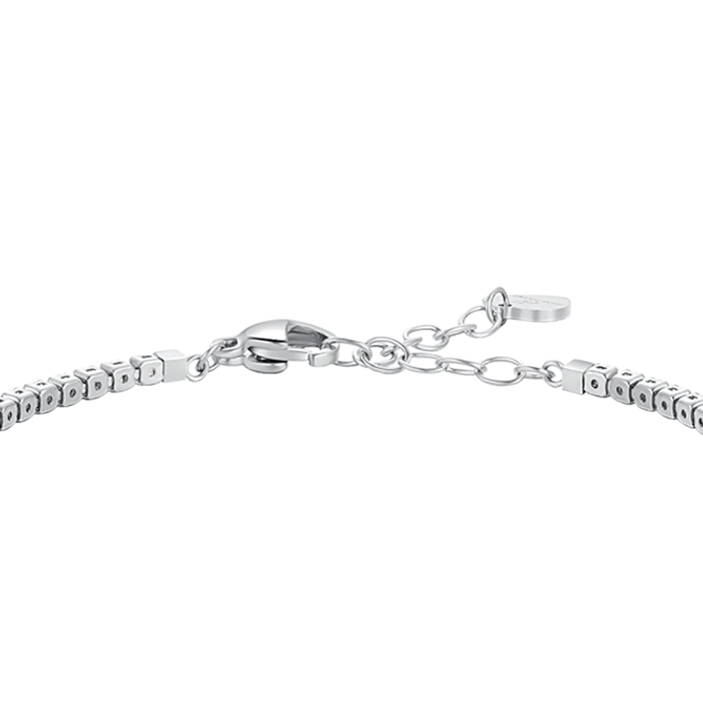 BRACCIALE BAMBINA TENNIS IN ACCIAIO CON ZIRCONI BIANCHI - Image 3