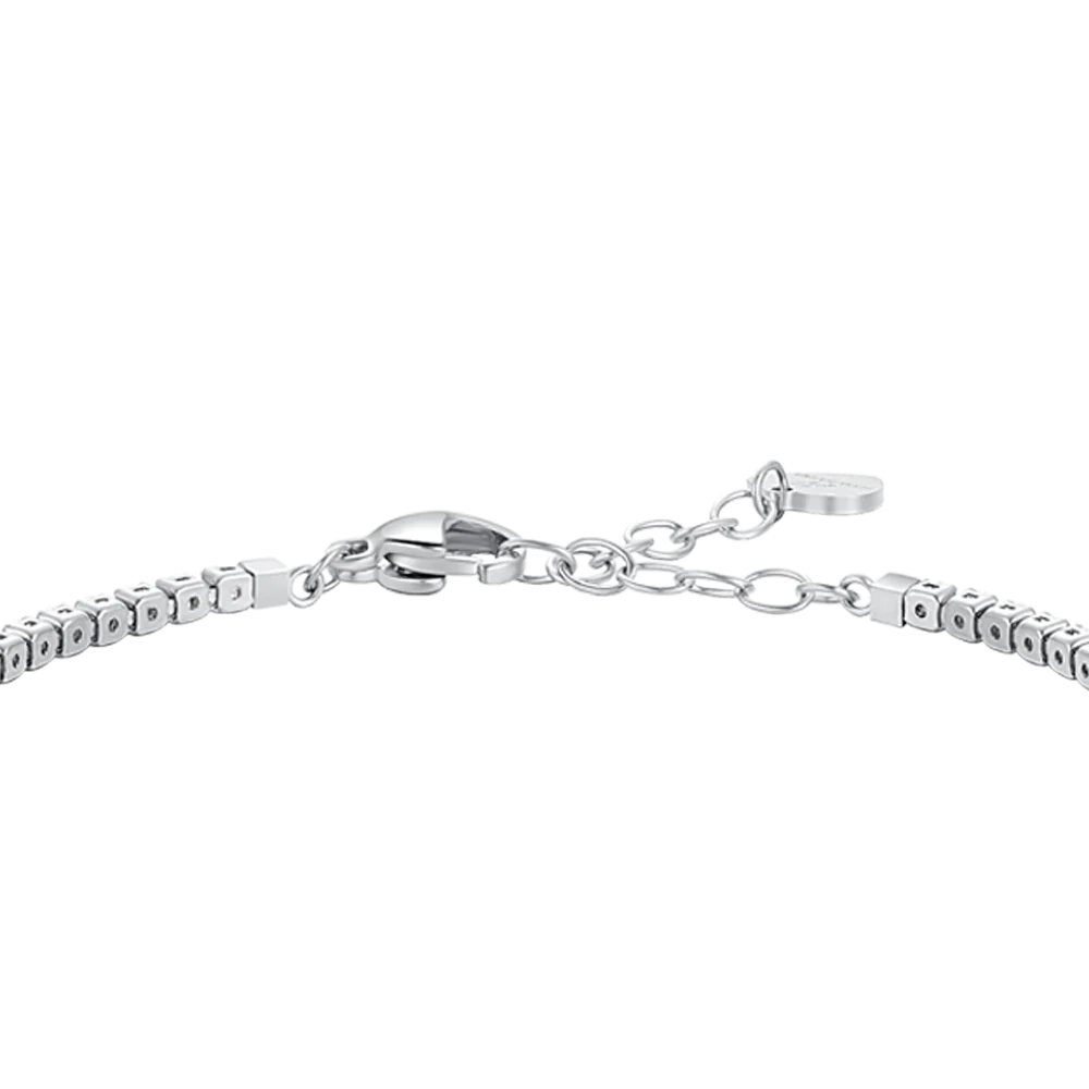 BRACCIALE BAMBINA TENNIS IN ACCIAIO CON ZIRCONI ROSA - Image 3