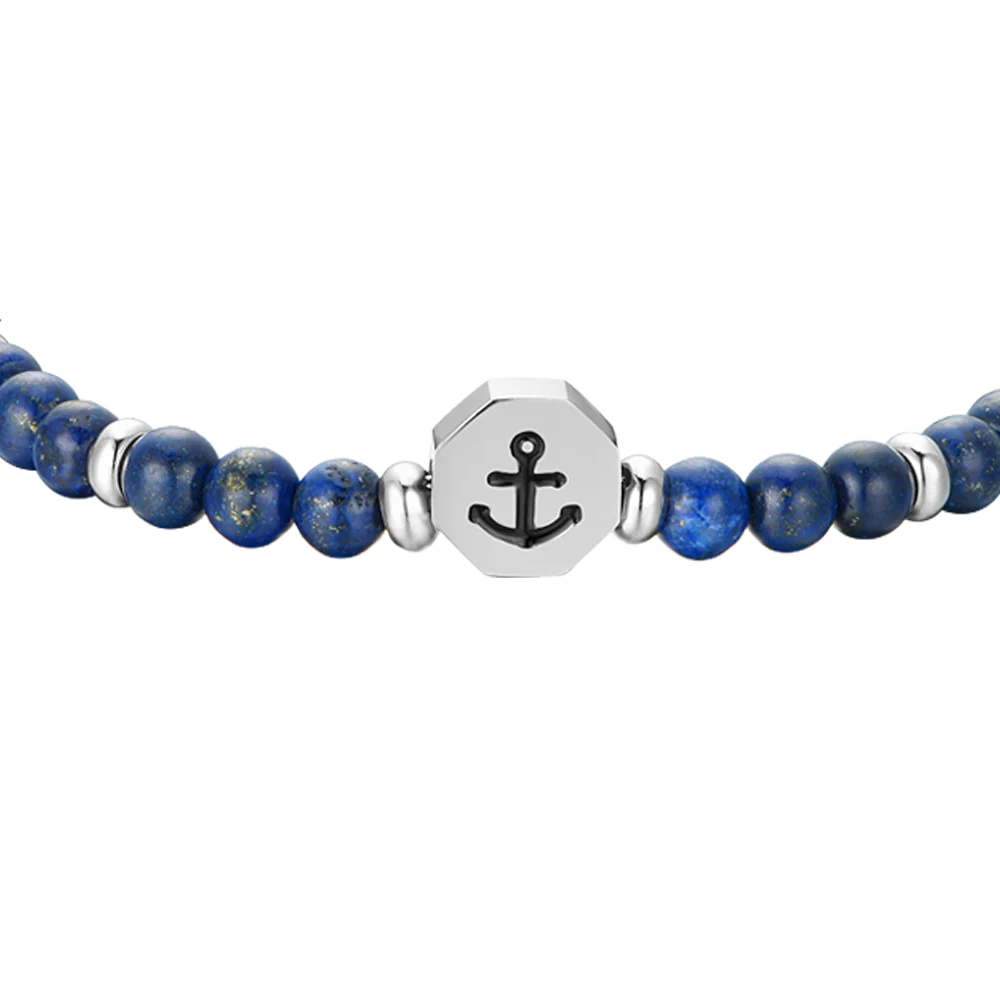 BRACCIALE BAMBINO IN ACCIAIO ANCORA CON PIETRE BLU - Image 4