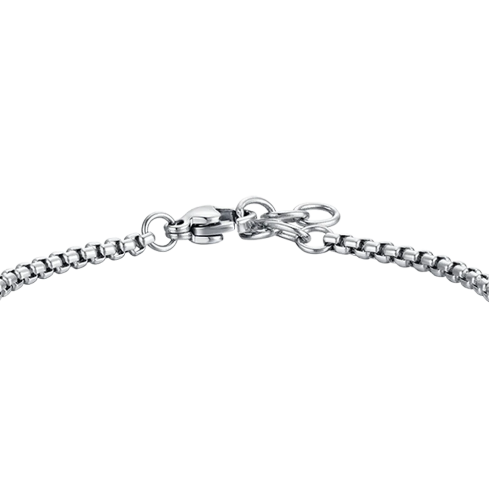 BRACCIALE BAMBINO IN ACCIAIO CON EMATITE BLU E TIMONE - Image 5