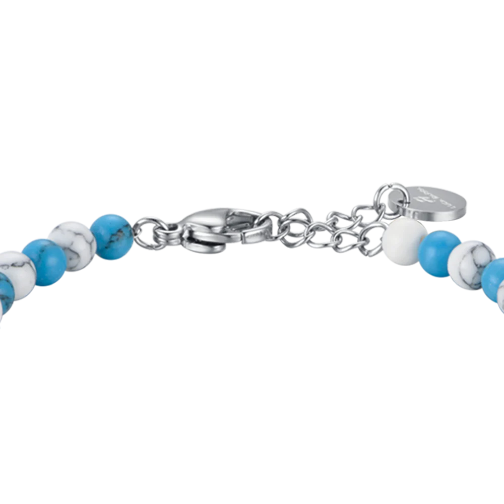 BRACCIALE BAMBINO IN ACCIAIO CON PIETRE AZZURRE E BIANCHE - Image 5