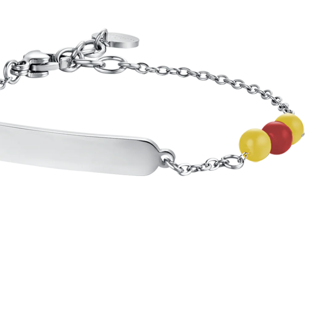 BRACCIALE BAMBINO IN ACCIAIO CON PIETRE GIALLE E ROSSE - Image 4