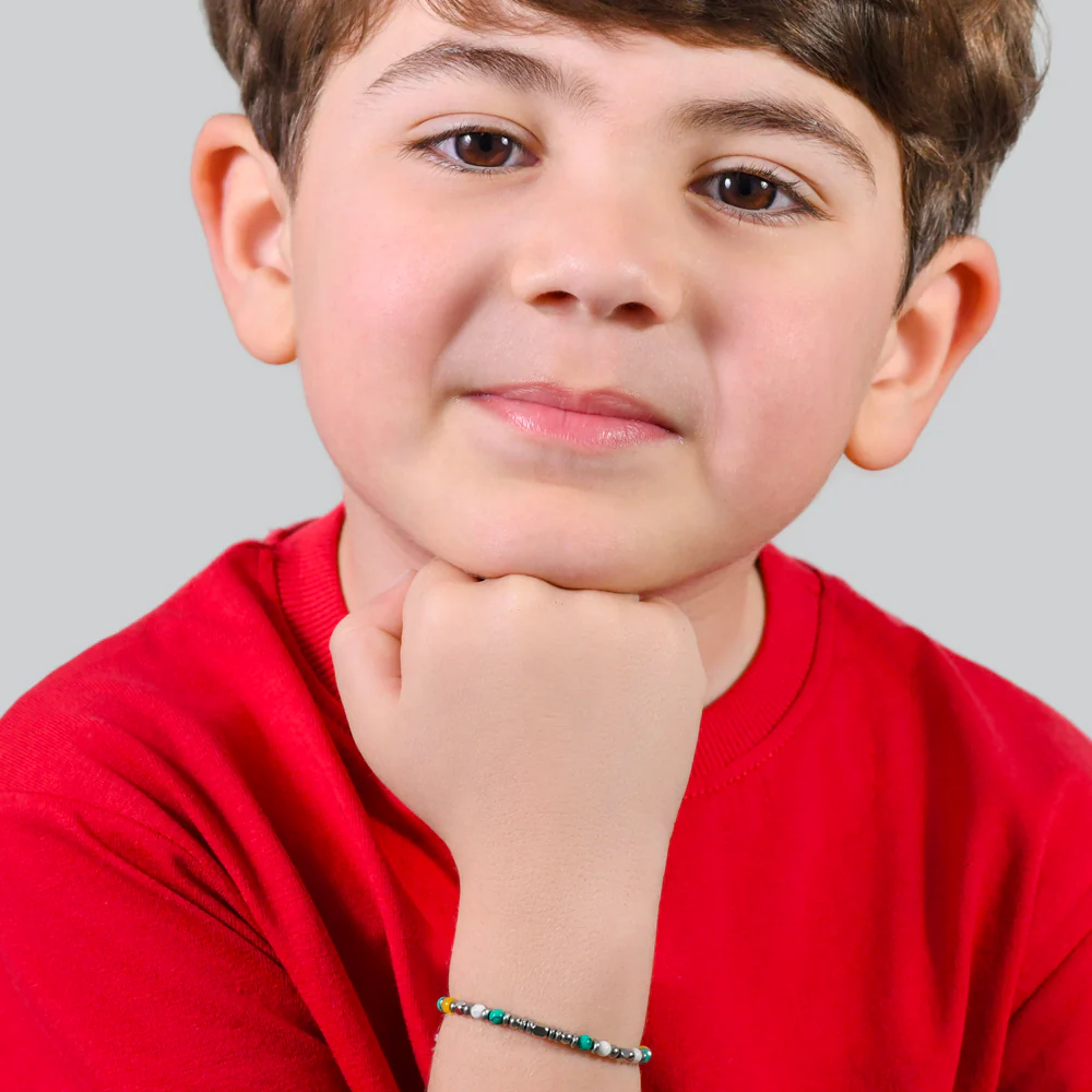 BRACCIALE BAMBINO IN ACCIAIO CON PIETRE MULTICOLOR - Image 3