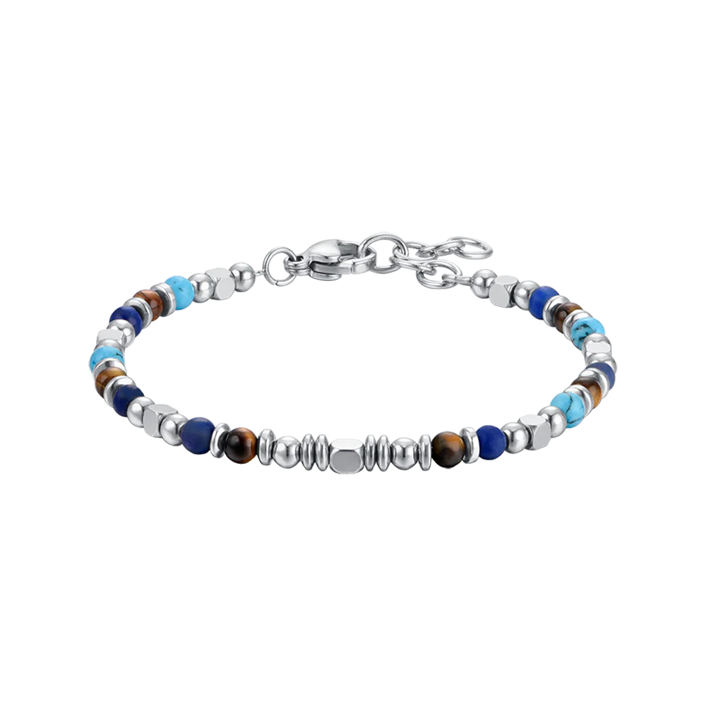 BRACCIALE BAMBINO IN ACCIAIO CON PIETRE MULTICOLOR