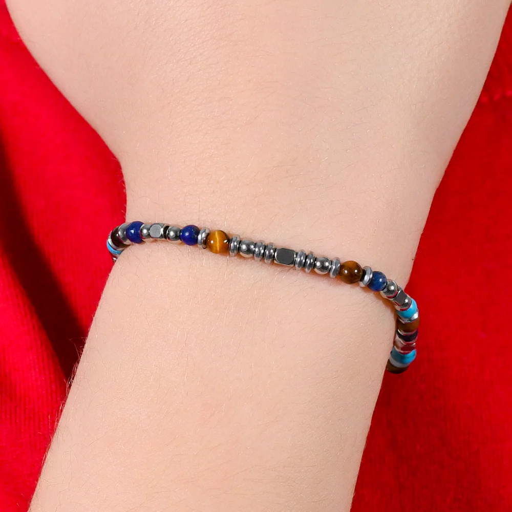 BRACCIALE BAMBINO IN ACCIAIO CON PIETRE MULTICOLOR - Image 2