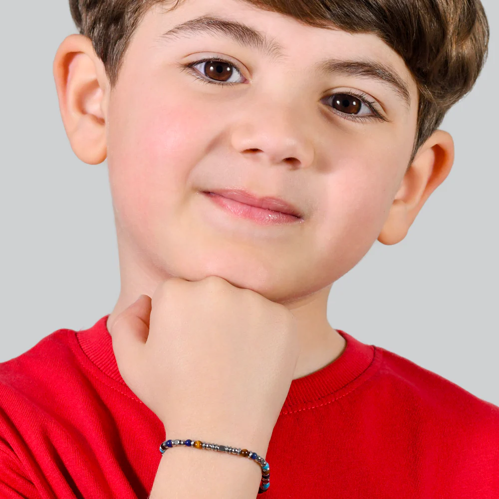 BRACCIALE BAMBINO IN ACCIAIO CON PIETRE MULTICOLOR - Image 3