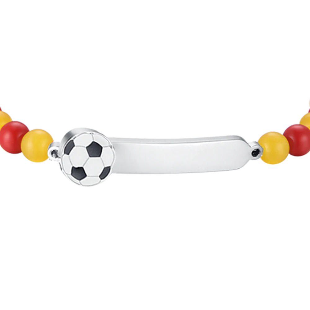 BRACCIALE BAMBINO IN ACCIAIO CON PIETRE ROSSE E GIALLE - Image 4