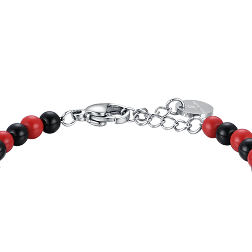 BRACCIALE BAMBINO IN ACCIAIO CON PIETRE ROSSE E NERE - Image 5