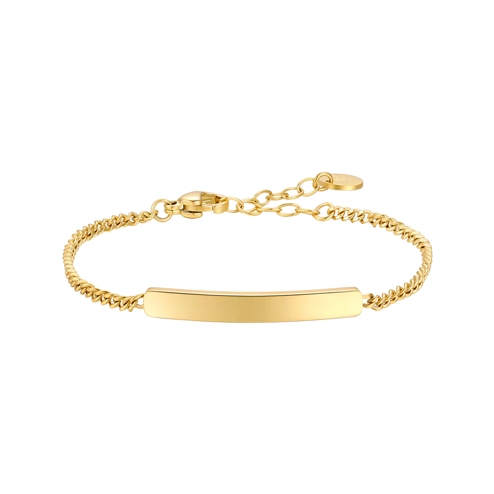 BRACCIALE BAMBINO IN ACCIAIO IP GOLD CON PIASTRA