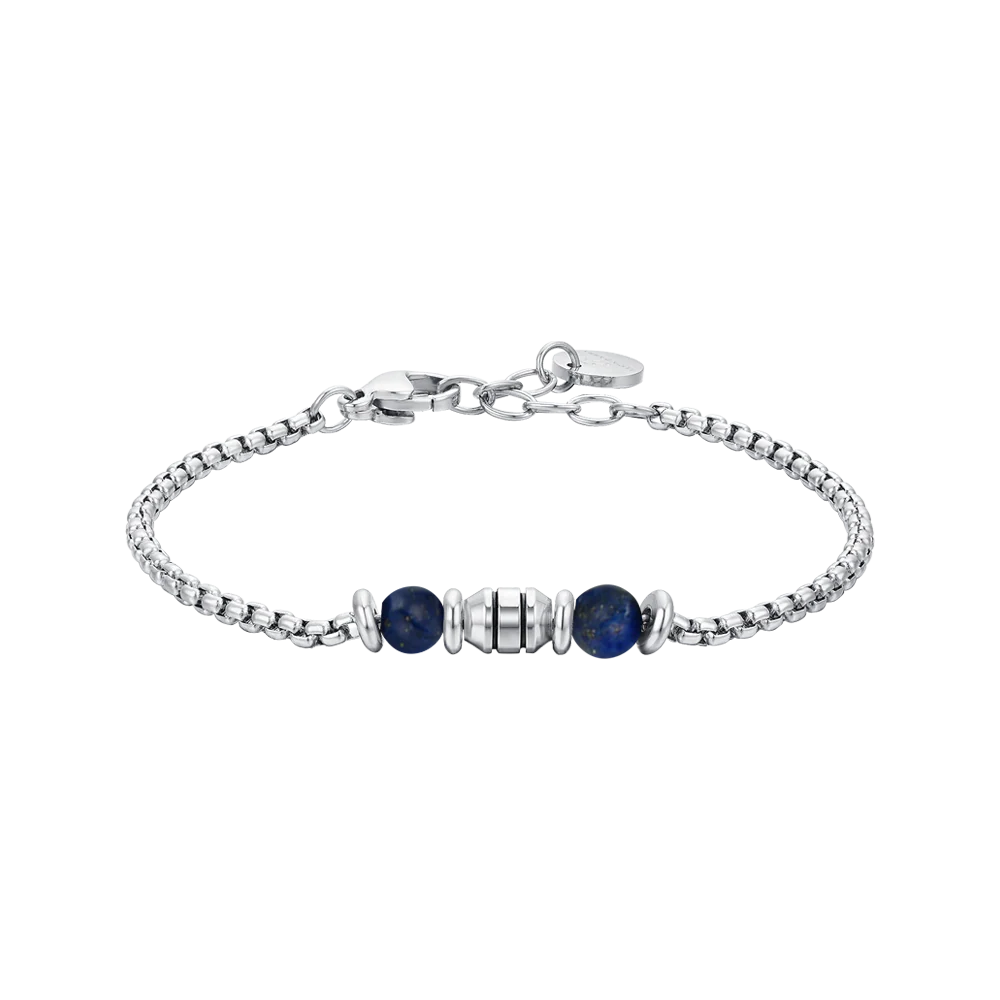 BRACCIALE BAMBINO IN ACCIAIO PIETRE BLU