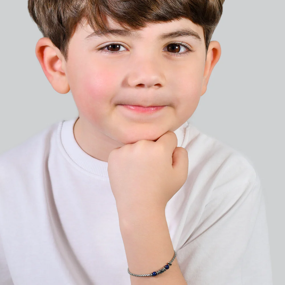 BRACCIALE BAMBINO IN ACCIAIO PIETRE BLU - Image 3
