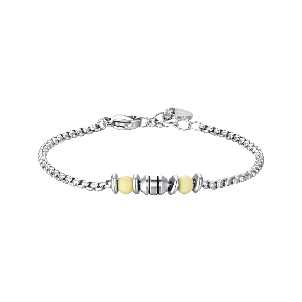 BRACCIALE BAMBINO IN ACCIAIO PIETRE GIALLE