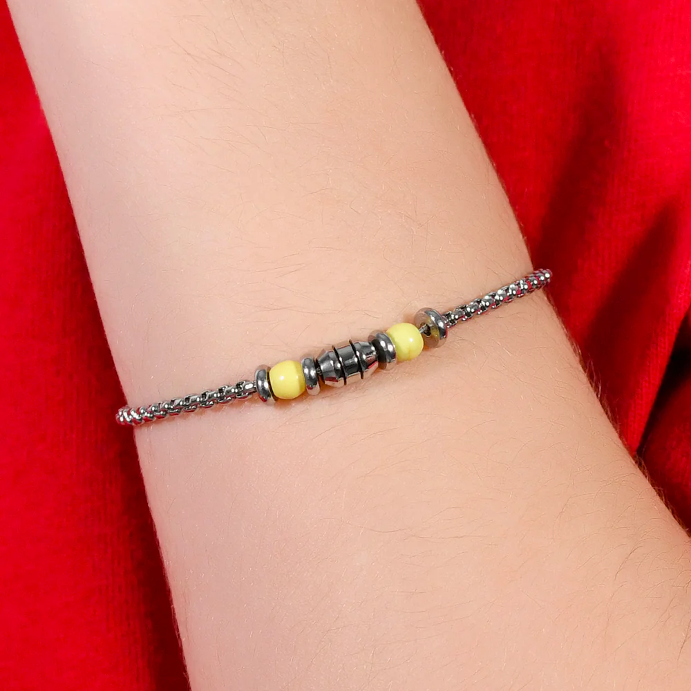 BRACCIALE BAMBINO IN ACCIAIO PIETRE GIALLE - Image 2