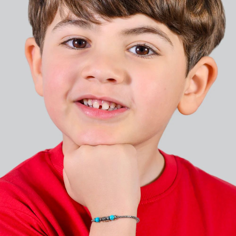 BRACCIALE BAMBINO IN ACCIAIO PIETRE TURCHESI - Image 3