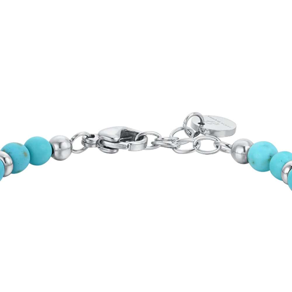 BRACCIALE BAMBINO IN ACCIAIO TIMONE CON PIETRE TURCHESI - Image 5
