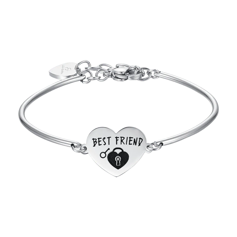 BRACCIALE DONNA IN ACCIAIO CON SCRITTA BEST FRIEND