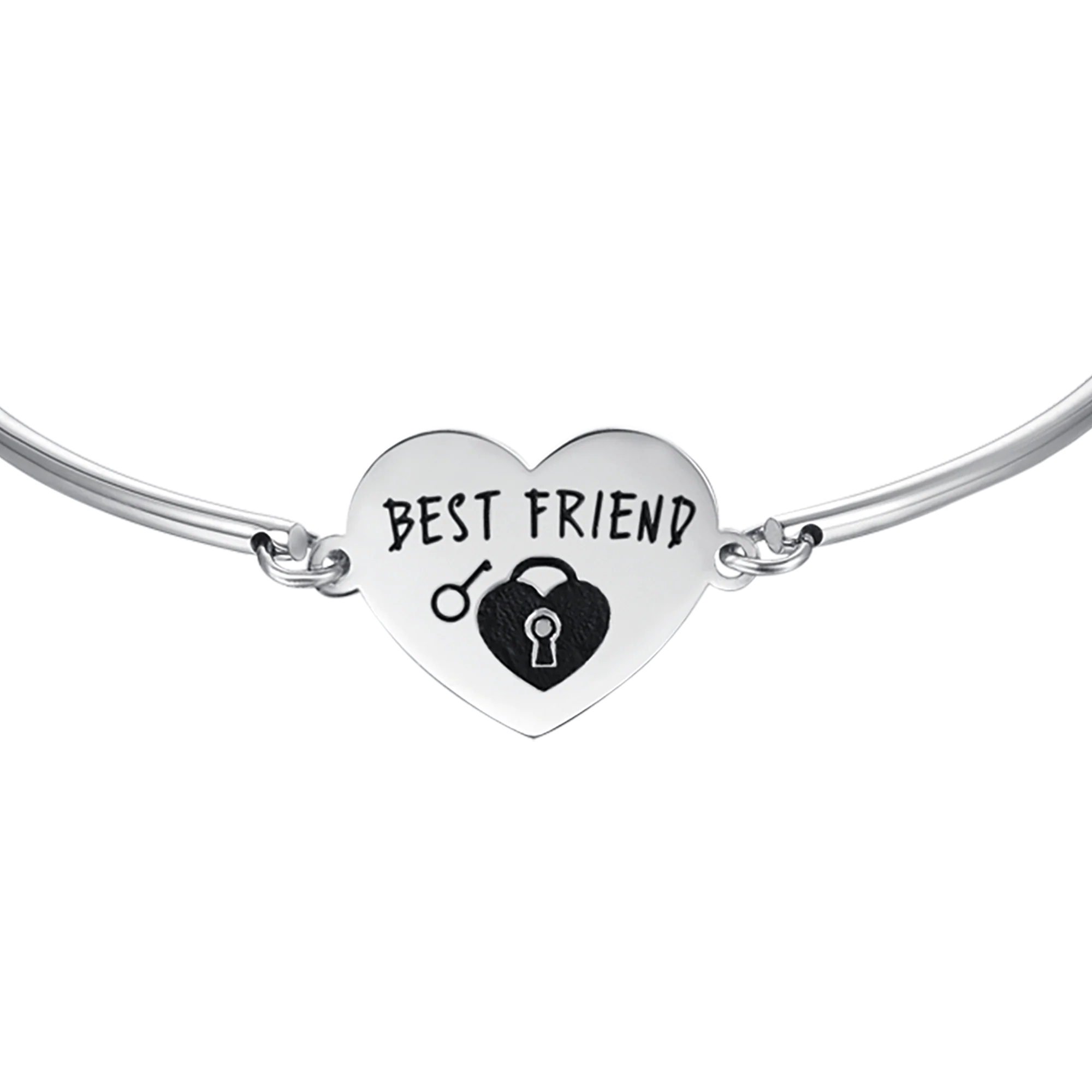 BRACCIALE DONNA IN ACCIAIO CON SCRITTA BEST FRIEND - Image 4