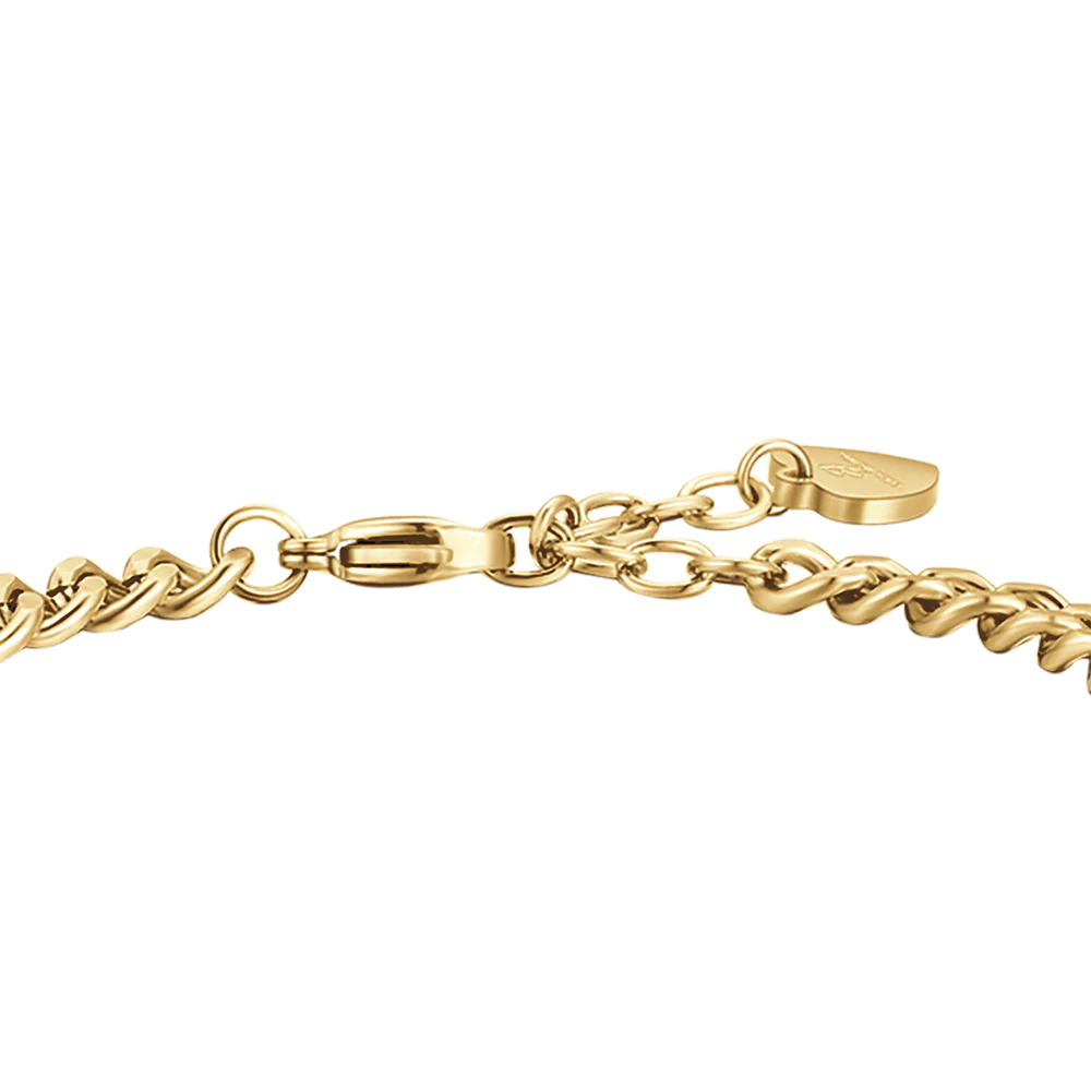 BRACCIALE DONNA IN ACCIAIO DORATO AMORE CON CRISTALLI BIANCHI - Image 5