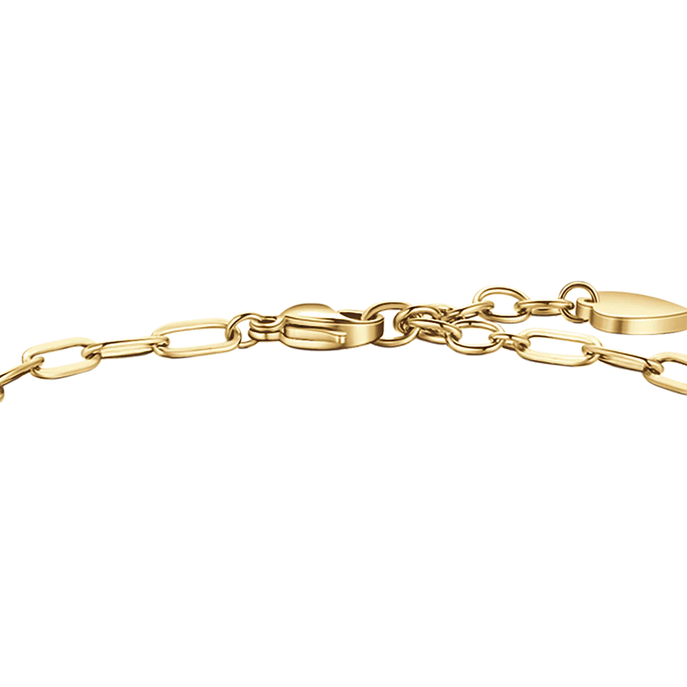 BRACCIALE DONNA IN ACCIAIO DORATO CON CUORE, FARFALLA E QUADRIFOGLIO - Image 5