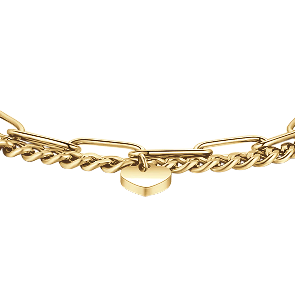 BRACCIALE DONNA IN ACCIAIO DORATO CON CUORI E STELLE - Image 4