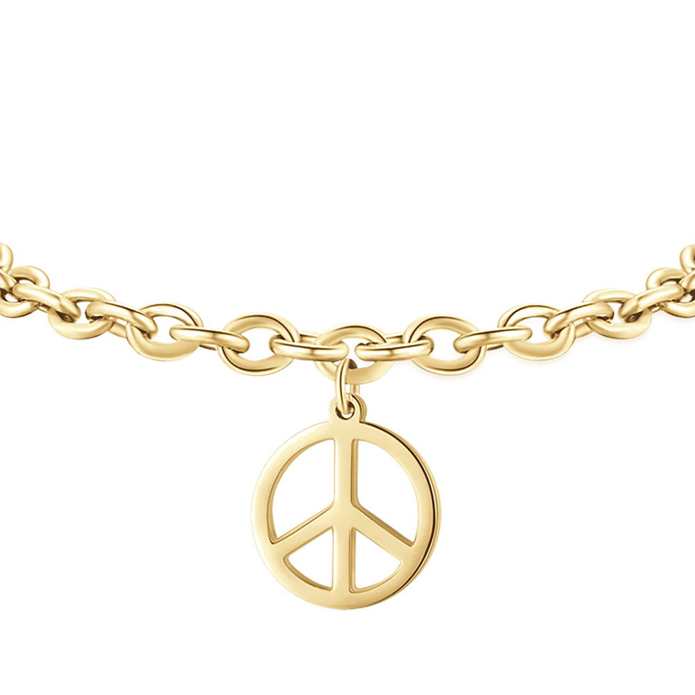 BRACCIALE DONNA IN ACCIAIO DORATO CON SIMBOLO PACE - Image 4