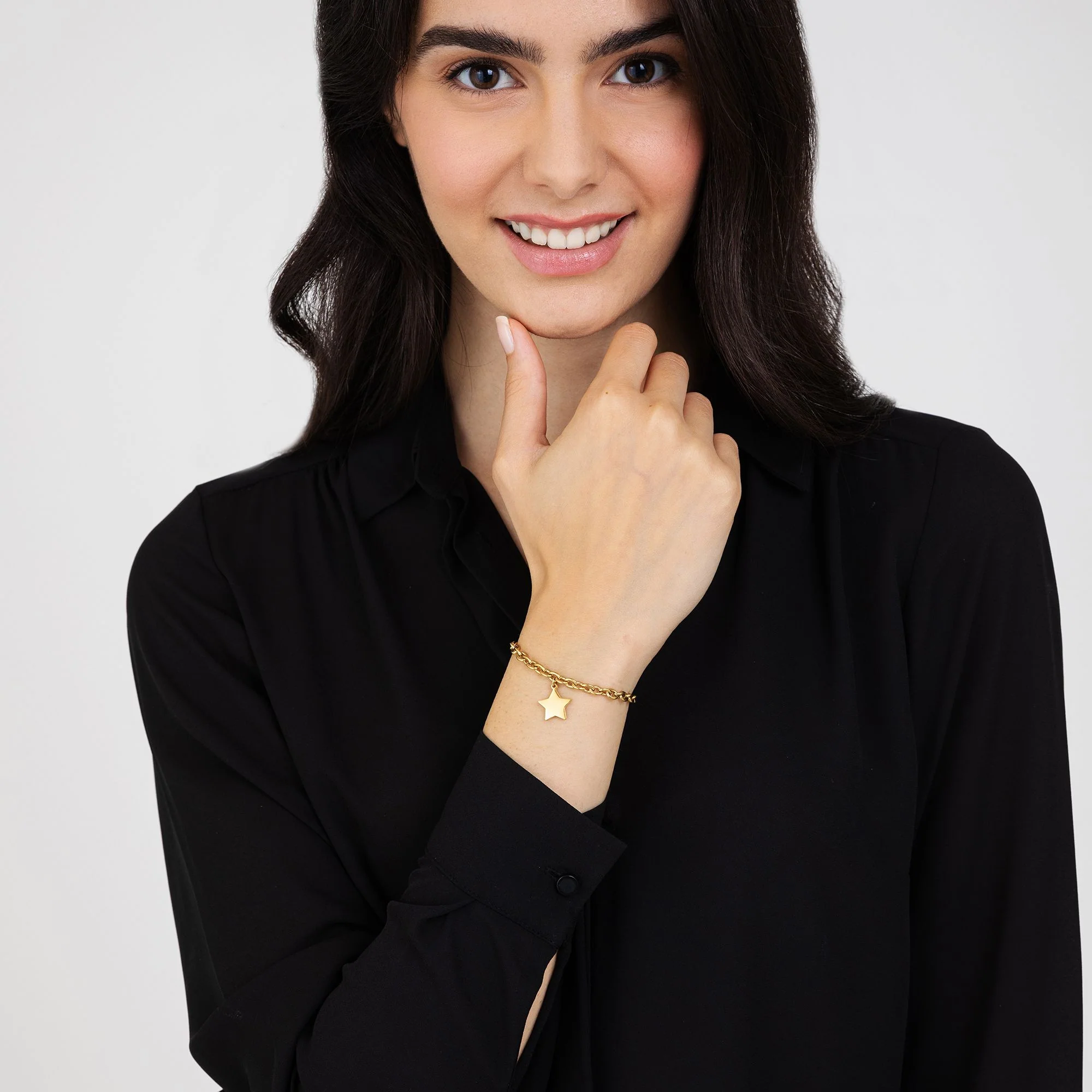 BRACCIALE DONNA IN ACCIAIO DORATO CON STELLA - Image 3