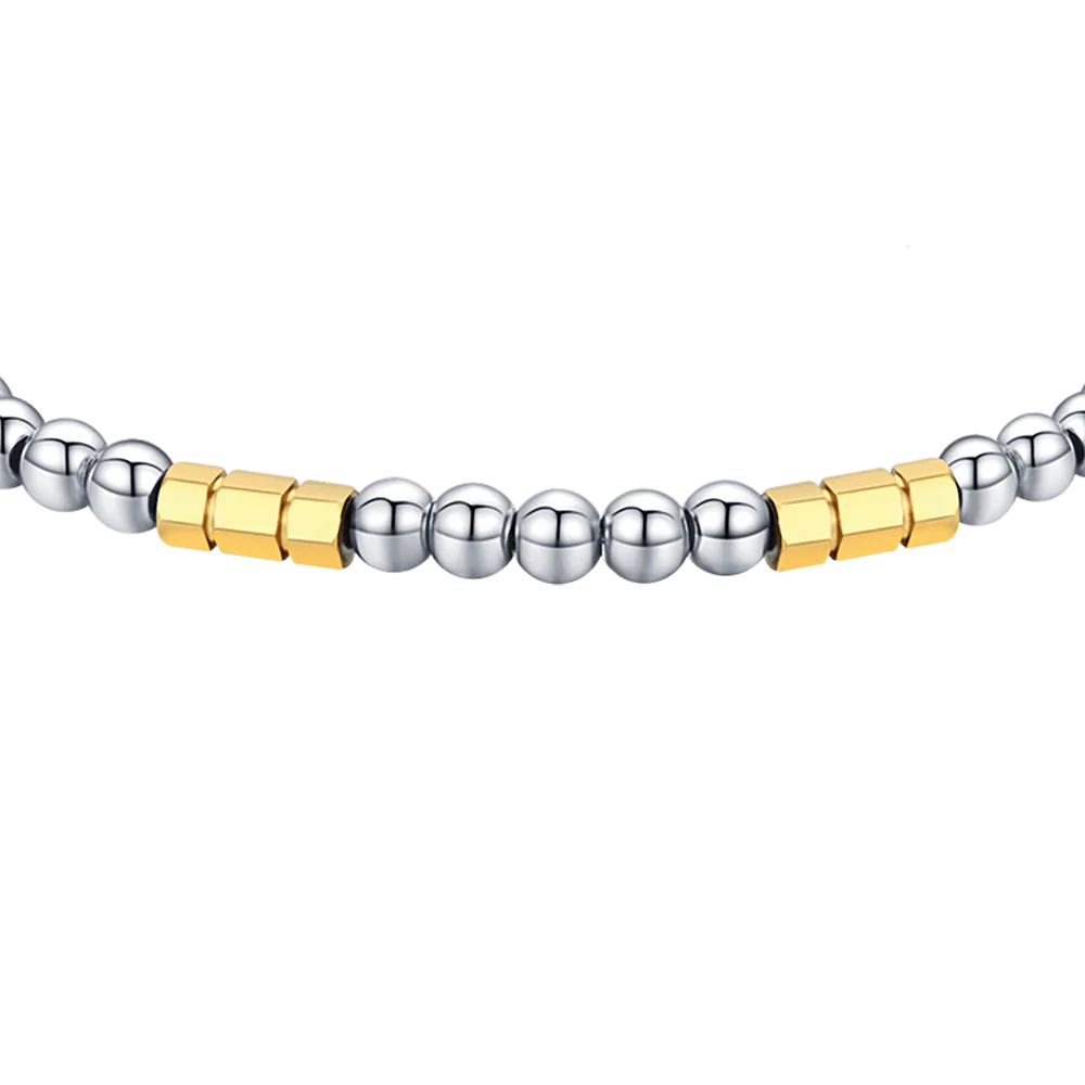 BRACCIALE UOMO IN ACCIAIO CON PIETRE ACCIAIO ED ELEMENTI IN ACCIAIO - Image 4