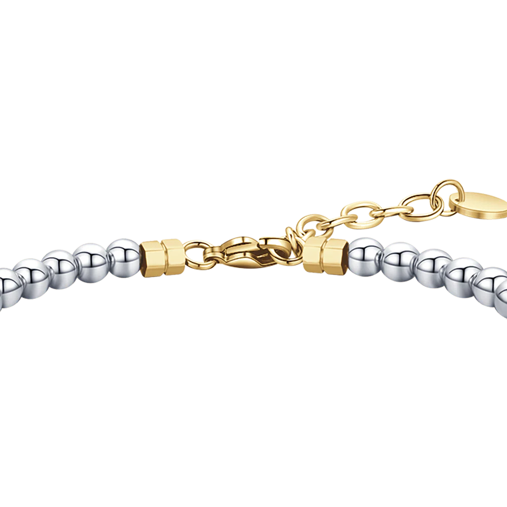 BRACCIALE UOMO IN ACCIAIO CON PIETRE ACCIAIO ED ELEMENTI IN ACCIAIO - Image 5