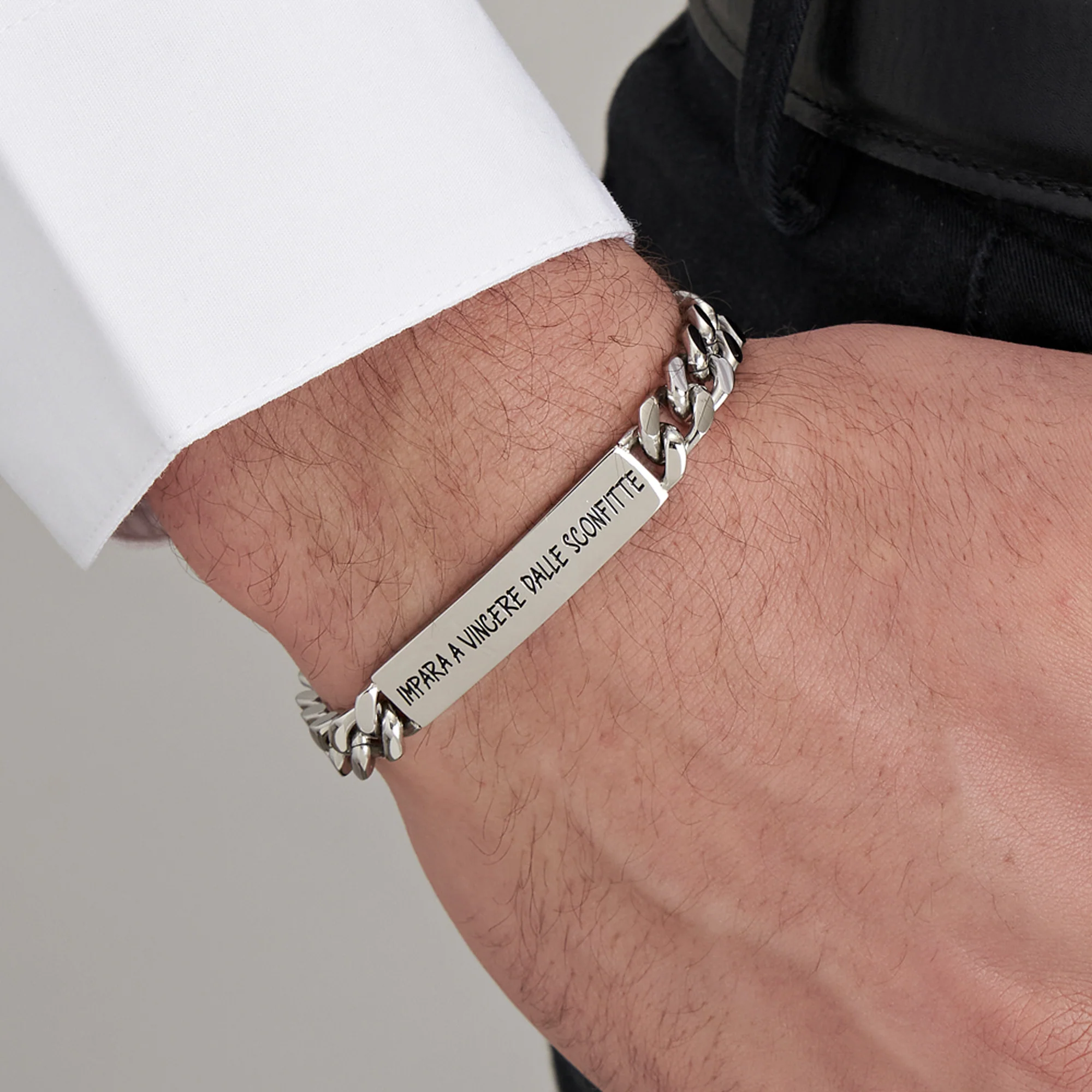 BRACCIALE UOMO IN ACCIAIO IMPARA A VINCERE DALLE SCONFITTE - Image 2