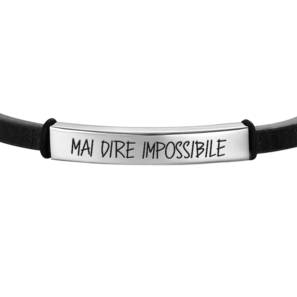 BRACCIALE UOMO IN ACCIAIO MAI DIRE IMPOSSIBILE - Image 4