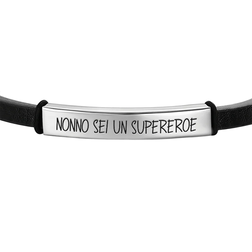 BRACCIALE UOMO IN ACCIAIO NONNO SEI UN SUPEREROE - Image 4