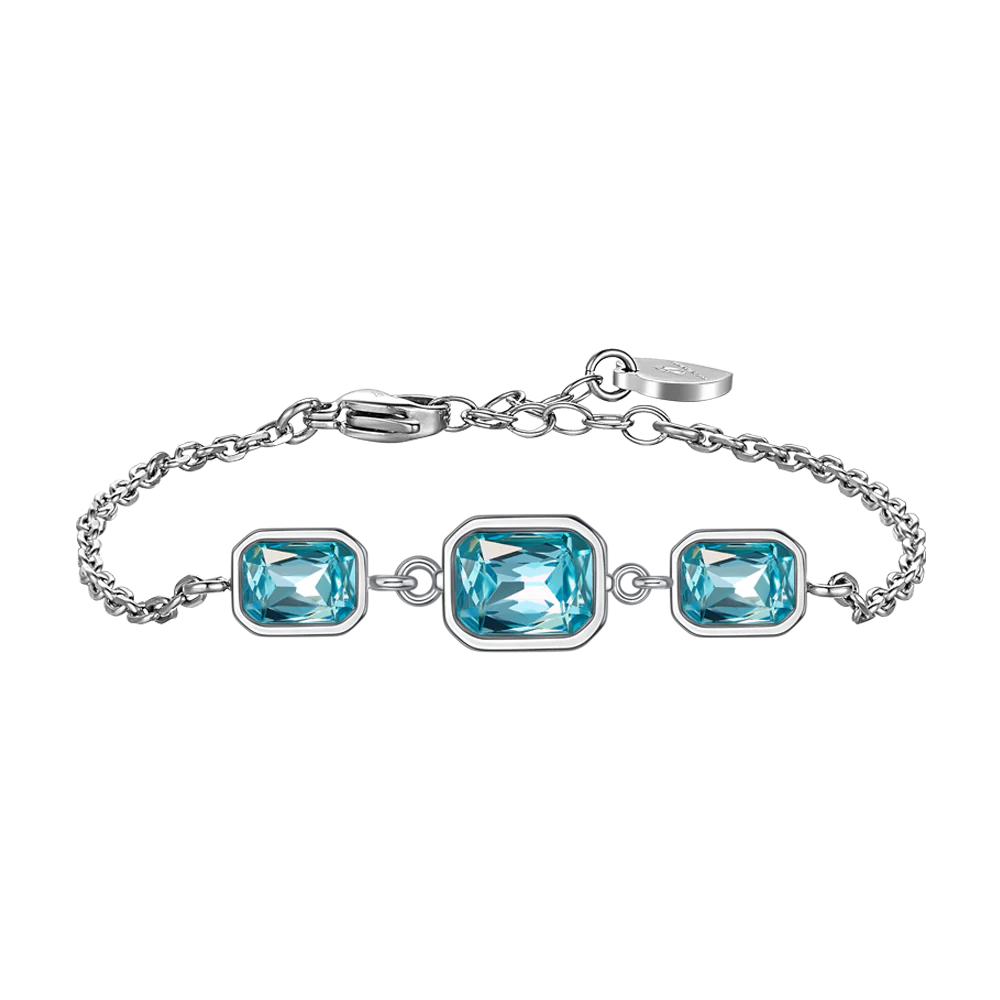 BRACCIALE DONNA CON CRISTALLI ACQUA MARINA