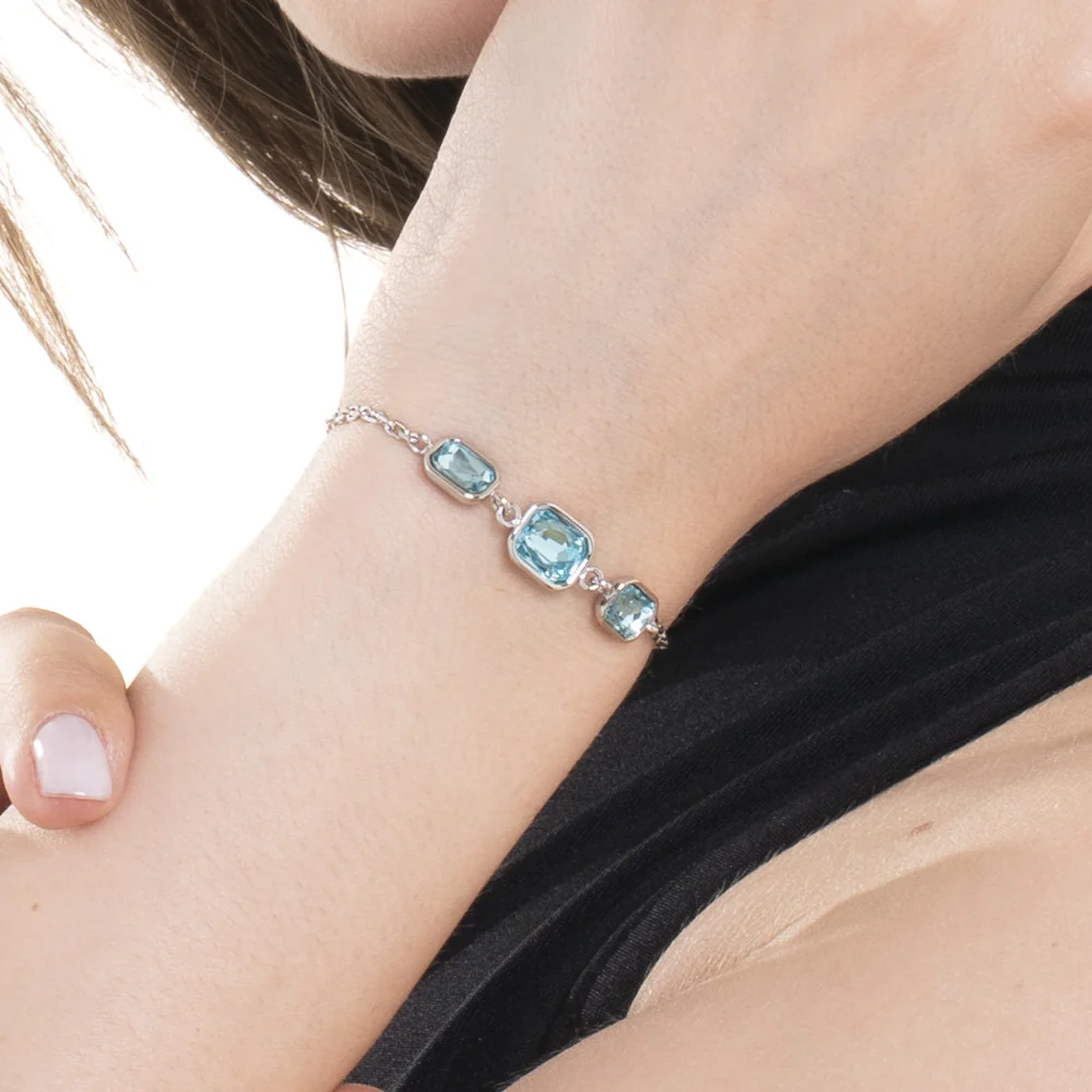 BRACCIALE DONNA CON CRISTALLI ACQUA MARINA - Image 2